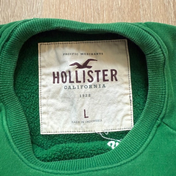 Hollister California Green Logo Crewneck Sweatshirt Mens Size Large - Picture 4 of 4
